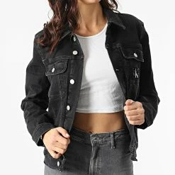 Offres 🥰 Veste Jean Femme 7816 Noir de Calvin Klein 🔥 -France Calvin Klein Soldes 2024 calvin klein 301061 J20J217816 1BY 20220204T162456 03