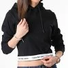Le moins cher 🎁 Sweat Capuche Femme Crop 8860 Noir de Calvin Klein 👍
