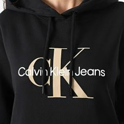 De gros ❤️ Robe Sweat Capuche Femme 8343 Noir de Calvin Klein 😀 -France Calvin Klein Soldes 2024 calvin klein 303764 J20J218343 BEH 20220214T162632 02