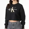 Meilleur prix 👏 Sweat Crewneck Femme Seasonal Monogram 8751 Noir de Calvin Klein ✔️