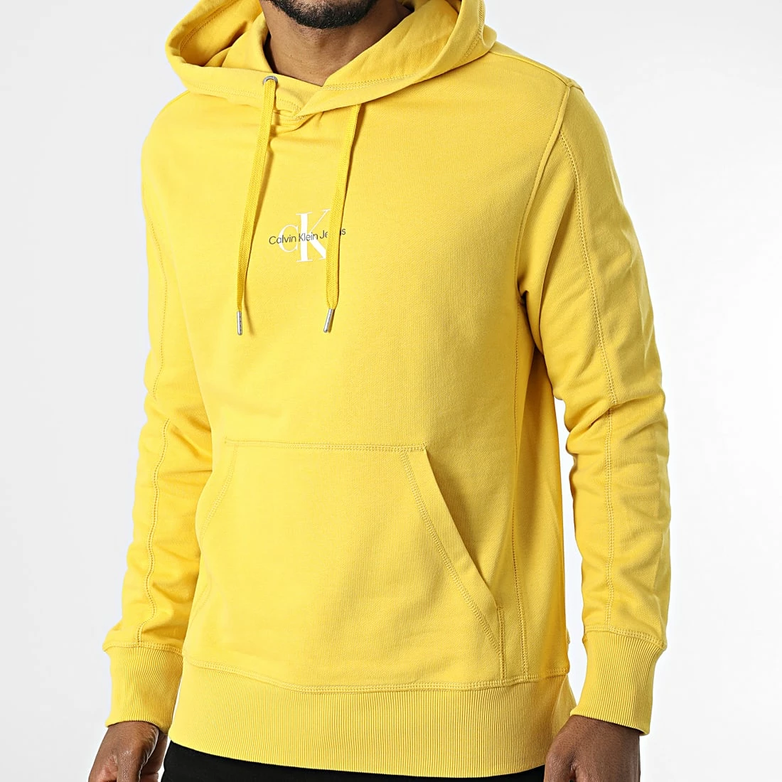 Budget 😉 Sweat Capuche Monogram Logo 9698 Jaune de Calvin Klein 🎁 1 Budget 😉 Sweat Capuche Monogram Logo 9698 Jaune de Calvin Klein 🎁