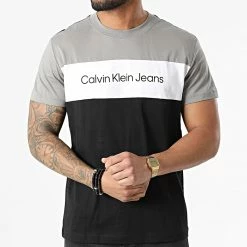 Promo 🛒 Tee 👕 Shirt 0184 Noir Gris Blanc de Calvin Klein 😍 -France Calvin Klein Soldes 2024 calvin klein 304362 J30J320184 BEH 20220224T163518 03