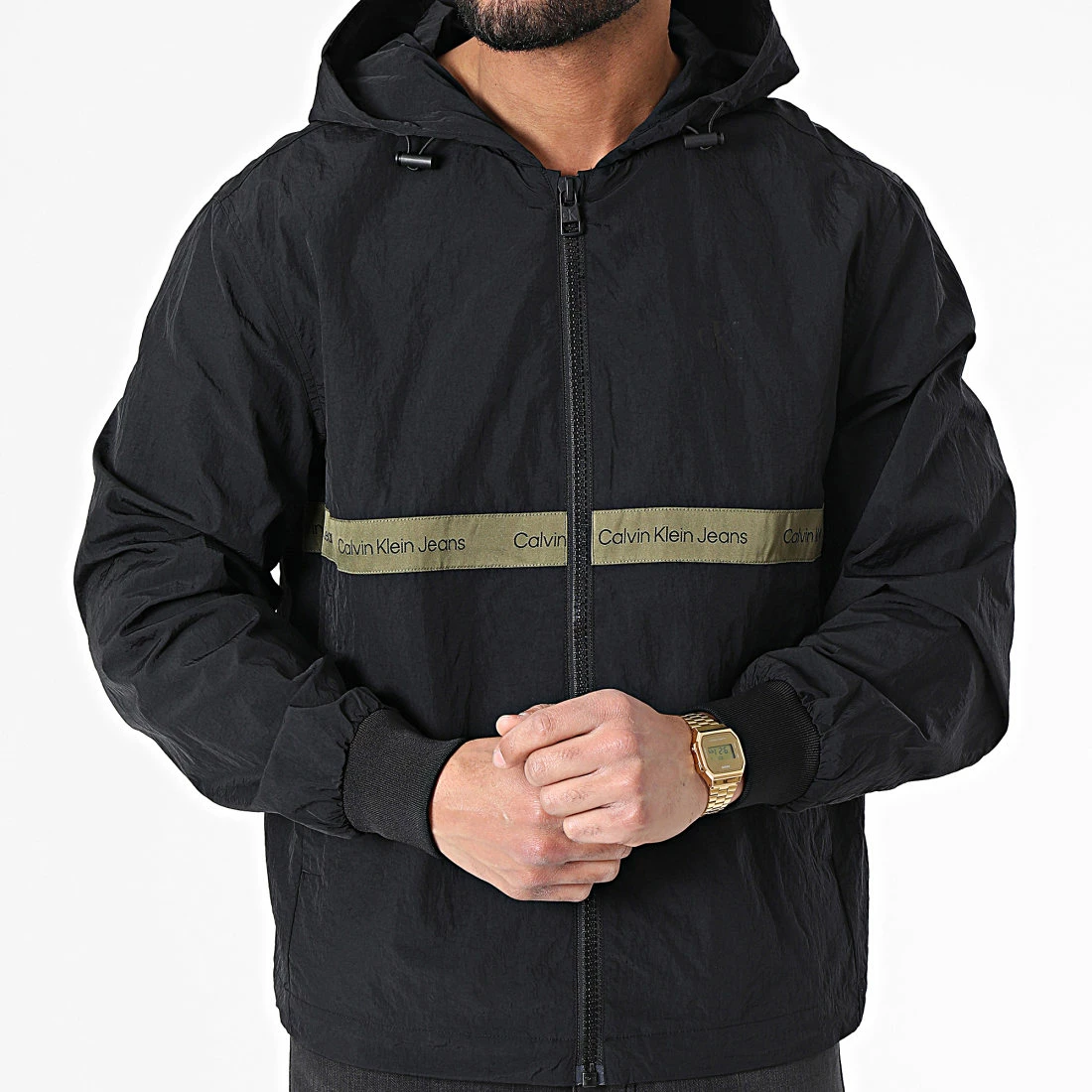 Le moins cher 🤩 Coupe-vent Capuche 0739 Noir de Calvin Klein 🛒 3 Le moins cher 🤩 Coupe-vent Capuche 0739 Noir de Calvin Klein 🛒 – Image 3