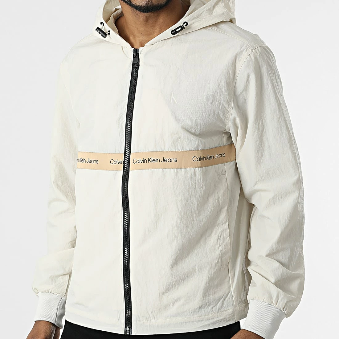 De gros 🌟 Coupe Vent Contrast Tape 0739 Beige de Calvin Klein 🎉 1 De gros 🌟 Coupe Vent Contrast Tape 0739 Beige de Calvin Klein 🎉