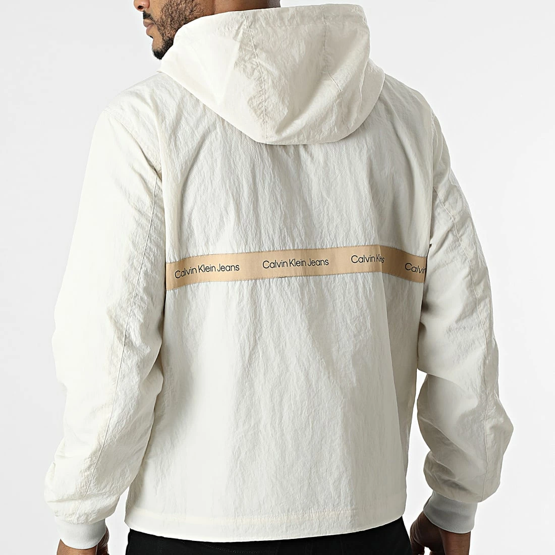 De gros 🌟 Coupe Vent Contrast Tape 0739 Beige de Calvin Klein 🎉 4 De gros 🌟 Coupe Vent Contrast Tape 0739 Beige de Calvin Klein 🎉 – Image 4