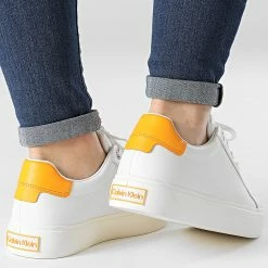 Nouveau ❤️ Baskets Femme Vulcan Lace Up 0839 White de Calvin Klein 🎉 -France Calvin Klein Soldes 2024 calvin klein 305293 HW0HW00839 YAG 20220225T151851 04