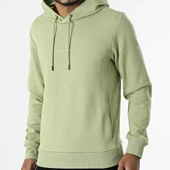Offres 🎉 Sweat Capuche Interlock Micro Logo 9432 Vert de Calvin Klein ⌛