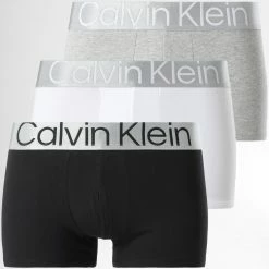 Acheter 🔔 Lot De 3 Boxers Reconsidered Steel NB3130A Noir Blanc Gris Chiné Argent de Calvin Klein 🌟