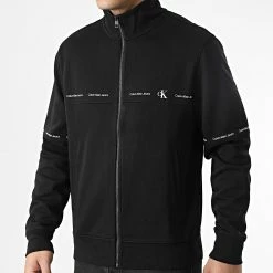 Coupon 😉 Veste Zippée Repeat Logo 0027 Noir de Calvin Klein 🥰 -France Calvin Klein Soldes 2024 calvin klein 307139 J30J320027 BEH 20220307T160139 03