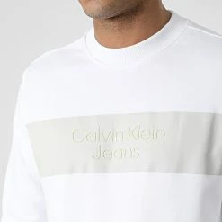 Sortie 🎁 Sweat Crewneck Blocking Institution 0033 Blanc de Calvin Klein 😉 -France Calvin Klein Soldes 2024 calvin klein 307147 J30J320033 YAF 20220307T160329 02