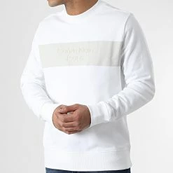 Sortie 🎁 Sweat Crewneck Blocking Institution 0033 Blanc de Calvin Klein 😉 -France Calvin Klein Soldes 2024 calvin klein 307147 J30J320033 YAF 20220307T160330 03