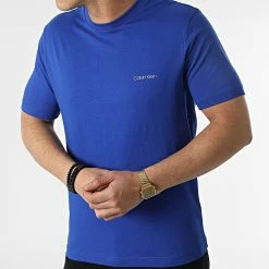 Remise 🔔 Tee 👚 Shirt Cotton Chest Logo 3307 Bleu Roi de Calvin Klein ✔️ -France Calvin Klein Soldes 2024 calvin klein 307594 K10K103307 C85 20220308T135415 03
