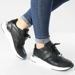 Vente flash ⭐ Baskets Femme Flexi Runner Lace-Up 0872 Black de Calvin Klein 🎉 -France Calvin Klein Soldes 2024 calvin klein 307899 HW0HW00872 BAX 20220315T160410 03