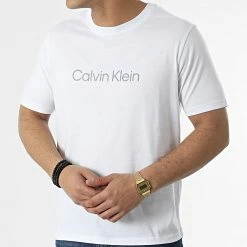 Le moins cher ✔️ Tee 👚 Shirt GMS2K107 Blanc Réfléchissant de Calvin Klein 🥰 -France Calvin Klein Soldes 2024 calvin klein 308568 GMS2K107 YAF 20220314T155906 03