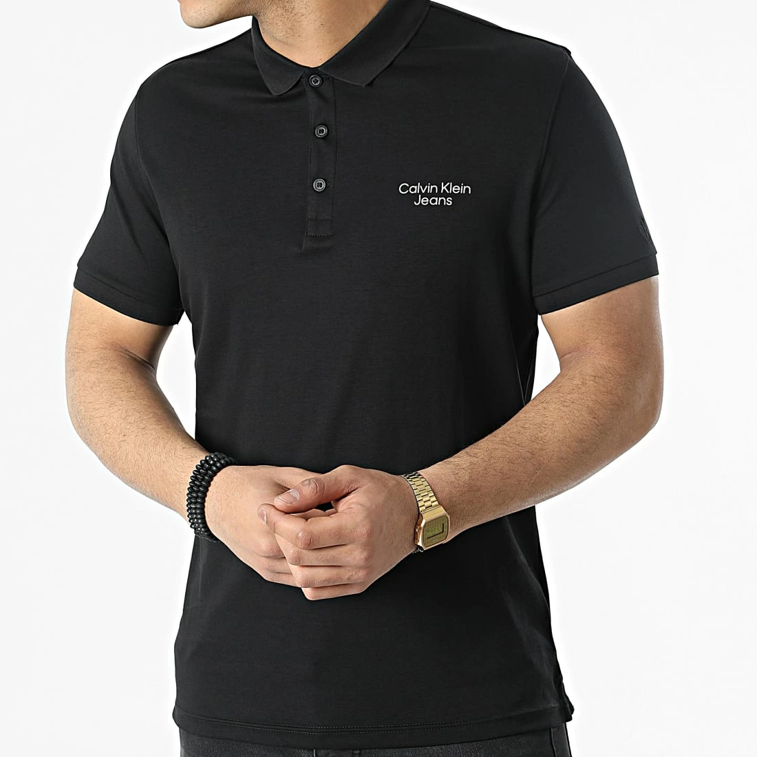 Meilleure affaire ⭐ Polo A Manches Courtes Stacked Logo 0088 Noir de Calvin Klein 😀 3 Meilleure affaire ⭐ Polo A Manches Courtes Stacked Logo 0088 Noir de Calvin Klein 😀 – Image 3