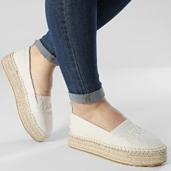 Promo ❤️ Espadrilles Femme Flatform 0579 Eggshell de Calvin Klein 🥰 -France Calvin Klein Soldes 2024 calvin klein 308836 YW0YW00579 ACF 20220315T161109 03