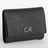 Sortie 😀 Portefeuille Femme Re-Lock Trifold 9496 Noir de Calvin Klein 🛒