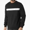 Nouveau 🎉 Sweat Crewneck Contrast Instit Stripe 0623 Noir de Calvin Klein 🔥