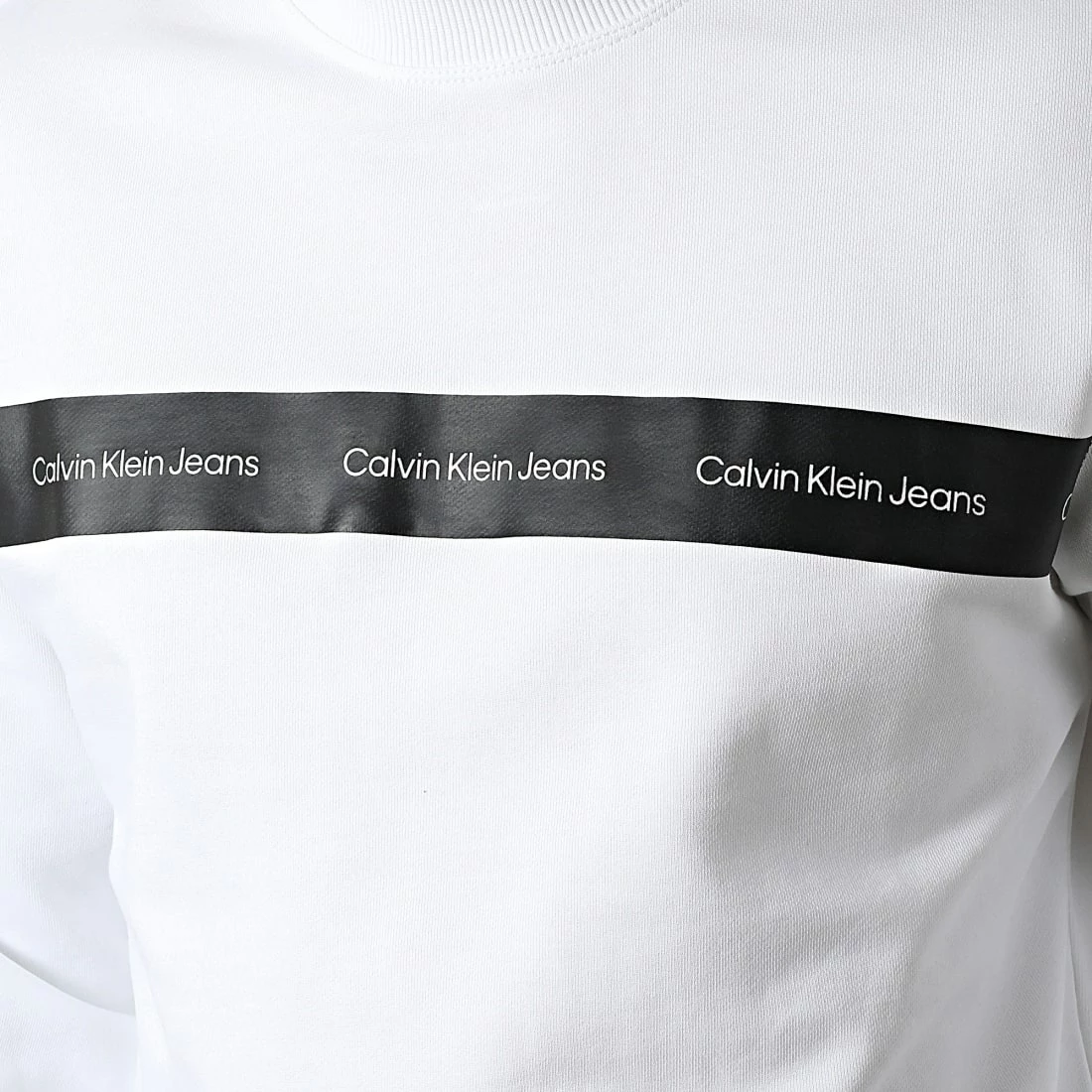 Le moins cher 🌟 Sweat Crewneck Contrast Instit Stripe 0623 Blanc de Calvin Klein 🔥 2 Le moins cher 🌟 Sweat Crewneck Contrast Instit Stripe 0623 Blanc de Calvin Klein 🔥 – Image 2