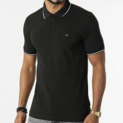 Meilleure affaire ⭐ Polo Manches Courtes Stretch Pique 8728 Noir de Calvin Klein 👏 -France Calvin Klein Soldes 2024 calvin klein 311009 K10K108728 BEH 20220407T154818 03