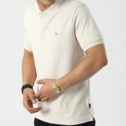 Offres ✔️ Polo Manches Courtes Stretch Pique 8727 Beige de Calvin Klein 🥰 -France Calvin Klein Soldes 2024 calvin klein 314049 K10K108727 ACE 20220415T161652 03