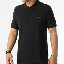 Coupon 👍 Polo Manches Courtes Stretch Pique 8727 Noir de Calvin Klein 🥰