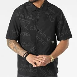 Acheter 🎉 Chemise A Manches Courtes J30j320081 Noir de Calvin Klein 🌟