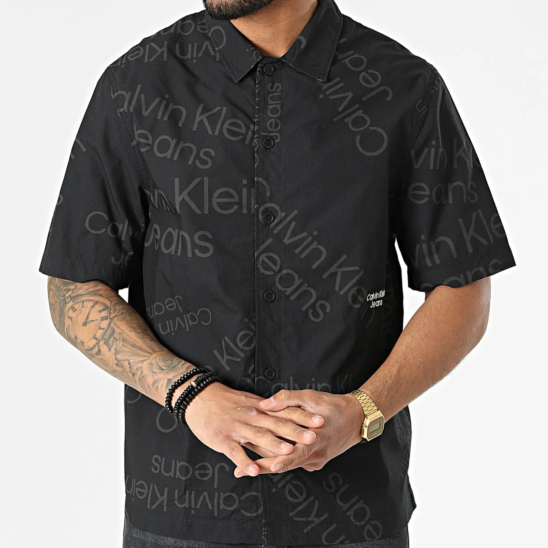 Acheter 🎉 Chemise A Manches Courtes J30j320081 Noir de Calvin Klein 🌟 1 Acheter 🎉 Chemise A Manches Courtes J30j320081 Noir de Calvin Klein 🌟