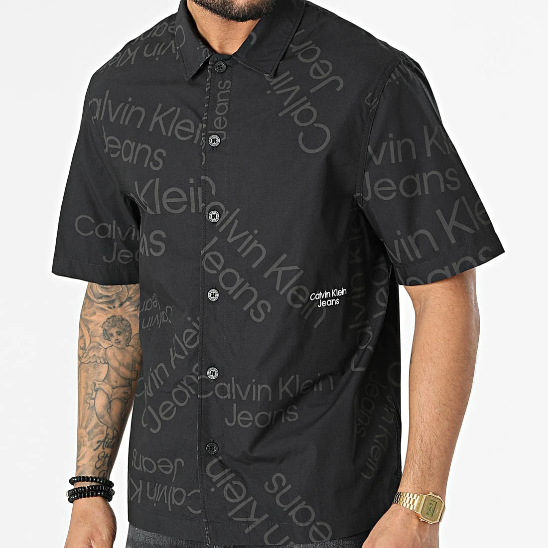 Acheter 🎉 Chemise A Manches Courtes J30j320081 Noir de Calvin Klein 🌟 3 Acheter 🎉 Chemise A Manches Courtes J30j320081 Noir de Calvin Klein 🌟 – Image 3