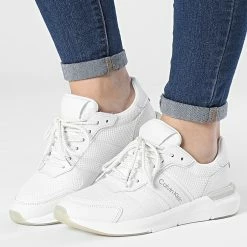 Nouveau 🧨 Baskets Femme Flexi Runner Lace-Up Mix 0807 CK White de Calvin Klein 🎉