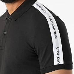 Coupon ⌛ Polo Manches Courtes A Bandes 0598 Noir de Calvin Klein ❤️ -France Calvin Klein Soldes 2024 calvin klein 314894 J30J320598 BEH 20220421T135118 02