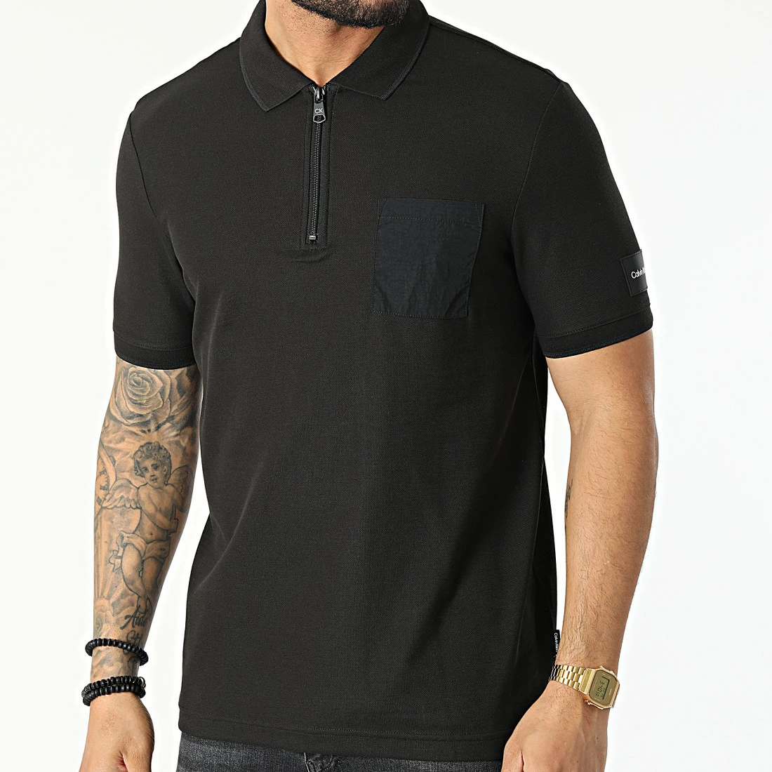 Coupon 👍 Polo Manches Courtes A Poche Poitrine Tech Repreve Pique 8729 Noir de Calvin Klein ✔️ 1 Coupon 👍 Polo Manches Courtes A Poche Poitrine Tech Repreve Pique 8729 Noir de Calvin Klein ✔️