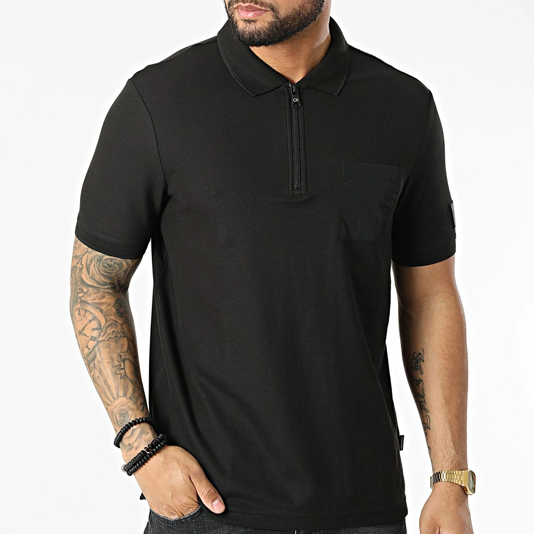 Coupon 👍 Polo Manches Courtes A Poche Poitrine Tech Repreve Pique 8729 Noir de Calvin Klein ✔️ 3 Coupon 👍 Polo Manches Courtes A Poche Poitrine Tech Repreve Pique 8729 Noir de Calvin Klein ✔️ – Image 3