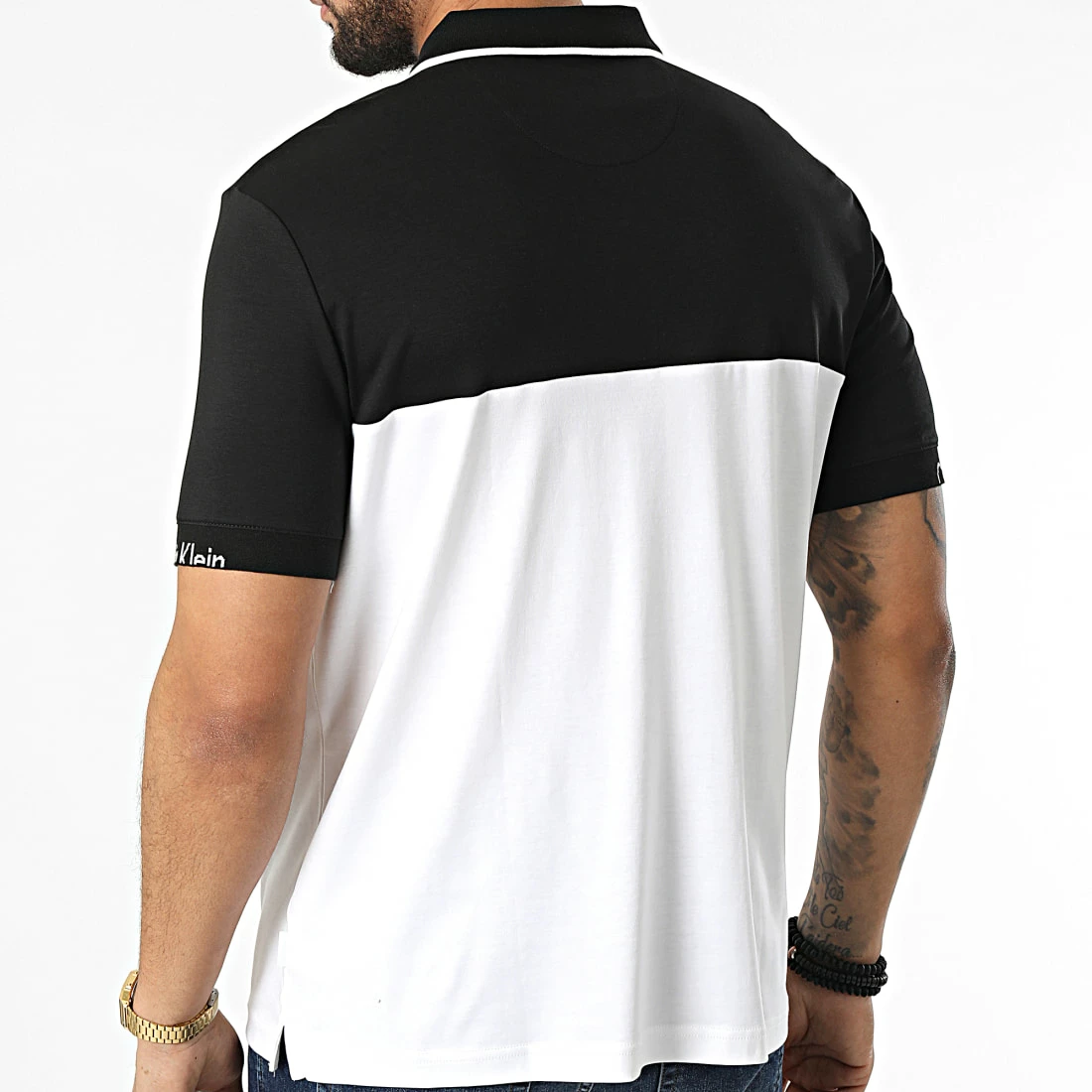 Meilleure affaire 💯 Polo A Manches Courtes Liquid Touch Blocking Logo 8730 Blanc Noir de Calvin Klein 🛒 4 Meilleure affaire 💯 Polo A Manches Courtes Liquid Touch Blocking Logo 8730 Blanc Noir de Calvin Klein 🛒 – Image 4