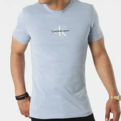 Nouveau 😍 Tee 👕 Shirt 0855 Bleu Clair de Calvin Klein 👍 -France Calvin Klein Soldes 2024 calvin klein 315512 J30J320855 DBT 20220504T141521 03