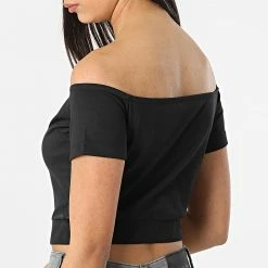 Remise ✔️ Top Col Bateau Femme Crop 9079 Noir de Calvin Klein 🔔 -France Calvin Klein Soldes 2024 calvin klein 315545 J20J219079 BEH 20220429T163240 04
