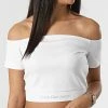 Top 10 🤩 Top Col Bateau Femme Crop 9079 Blanc de Calvin Klein 🧨