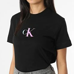 Meilleure vente 🤩 Tee 👕 Shirt Femme 9682 Noir de Calvin Klein 🧨 -France Calvin Klein Soldes 2024 calvin klein 315558 J20J219682 BEH 20220429T163053 03