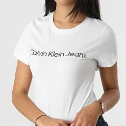 Budget ⌛ Lot De 2 Tee 👕 Shirts Femme 0161 Blanc Bleu Ciel de Calvin Klein 😀 -France Calvin Klein Soldes 2024 calvin klein 315564 J20J220161 DBT 20220429T160850 03