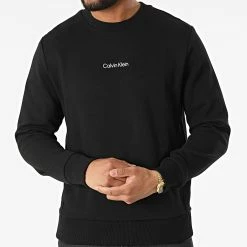 Tout neuf 🔔 Sweat Crewneck Interlock Micro Logo 9431 Noir de Calvin Klein 🎉 -France Calvin Klein Soldes 2024 calvin klein 315834 K10K109431 BEH 20220427T155753 03