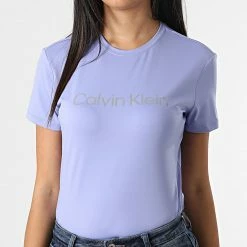 Vente flash 👏 Tee 👚 Shirt Femme Crop 2K140 Lilas de Calvin Klein 🔥 -France Calvin Klein Soldes 2024 calvin klein 315896 GWS2K140 VDT 20220429T160303 03