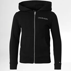 Offres 🛒 Sweat Capuche Zippé Enfant Institutional 0292 Noir de Calvin Klein ❤️