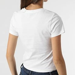Nouveau 👍 Lot De 2 Tee 👕 Shirts Slim Femme 9734 Blanc Rose de Calvin Klein 😍 -France Calvin Klein Soldes 2024 calvin klein 316810 J20J219734 TOE 20220512T160441 04