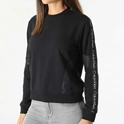 Le moins cher 🛒 Sweat Crewneck A Bandes GWS2W316 Noir de Calvin Klein 🌟 -France Calvin Klein Soldes 2024 calvin klein 317314 GWS2W316 BAE 20220513T161200 03
