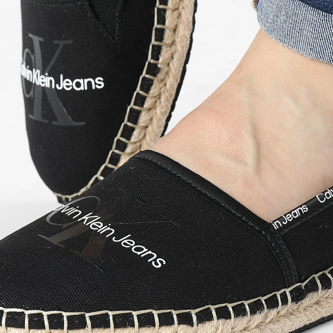 Nouveau 🎉 Espadrilles Femme Monogram 0660 Black de Calvin Klein 😀 2 Nouveau 🎉 Espadrilles Femme Monogram 0660 Black de Calvin Klein 😀 – Image 2