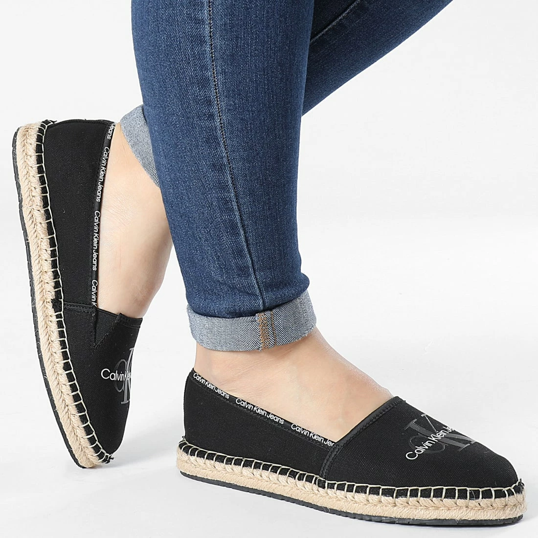 Nouveau 🎉 Espadrilles Femme Monogram 0660 Black de Calvin Klein 😀 3 Nouveau 🎉 Espadrilles Femme Monogram 0660 Black de Calvin Klein 😀 – Image 3