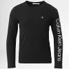 Nouveau ⭐ Tee 👚 Shirt Manches Longues Enfant Institutional Lined Logo 1320 Noir de Calvin Klein 👍