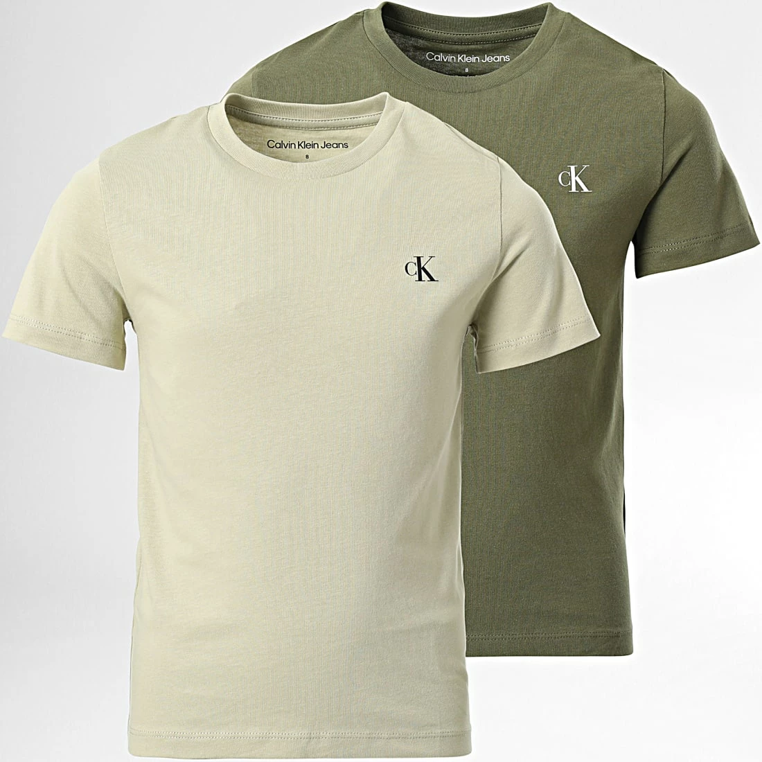 Acheter 🥰 Lot De 2 Tee 👚 Shirts Enfant 1093 Vert Kaki de Calvin Klein 🎉 1 Acheter 🥰 Lot De 2 Tee 👚 Shirts Enfant 1093 Vert Kaki de Calvin Klein 🎉