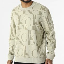 Acheter ✨ Sweat Crewneck J30J320847 Beige de Calvin Klein 🥰