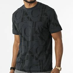 Grosses soldes ✔️ Tee 👕 Shirt Logo All Over Print 0877 Gris Anthracite de Calvin Klein 💯